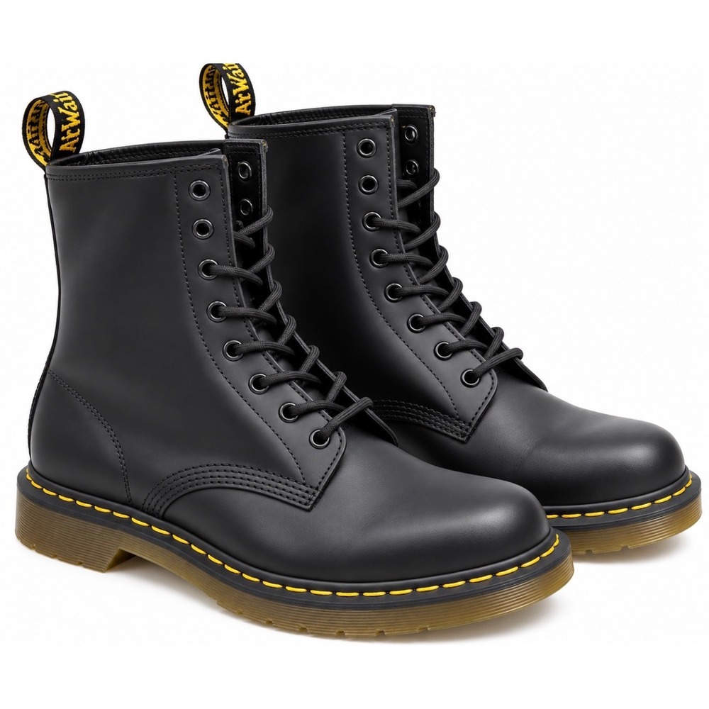 Dr. Martens 1460 Black Smooth Leather Lace Up Boots Womens 11 11821006 NEW